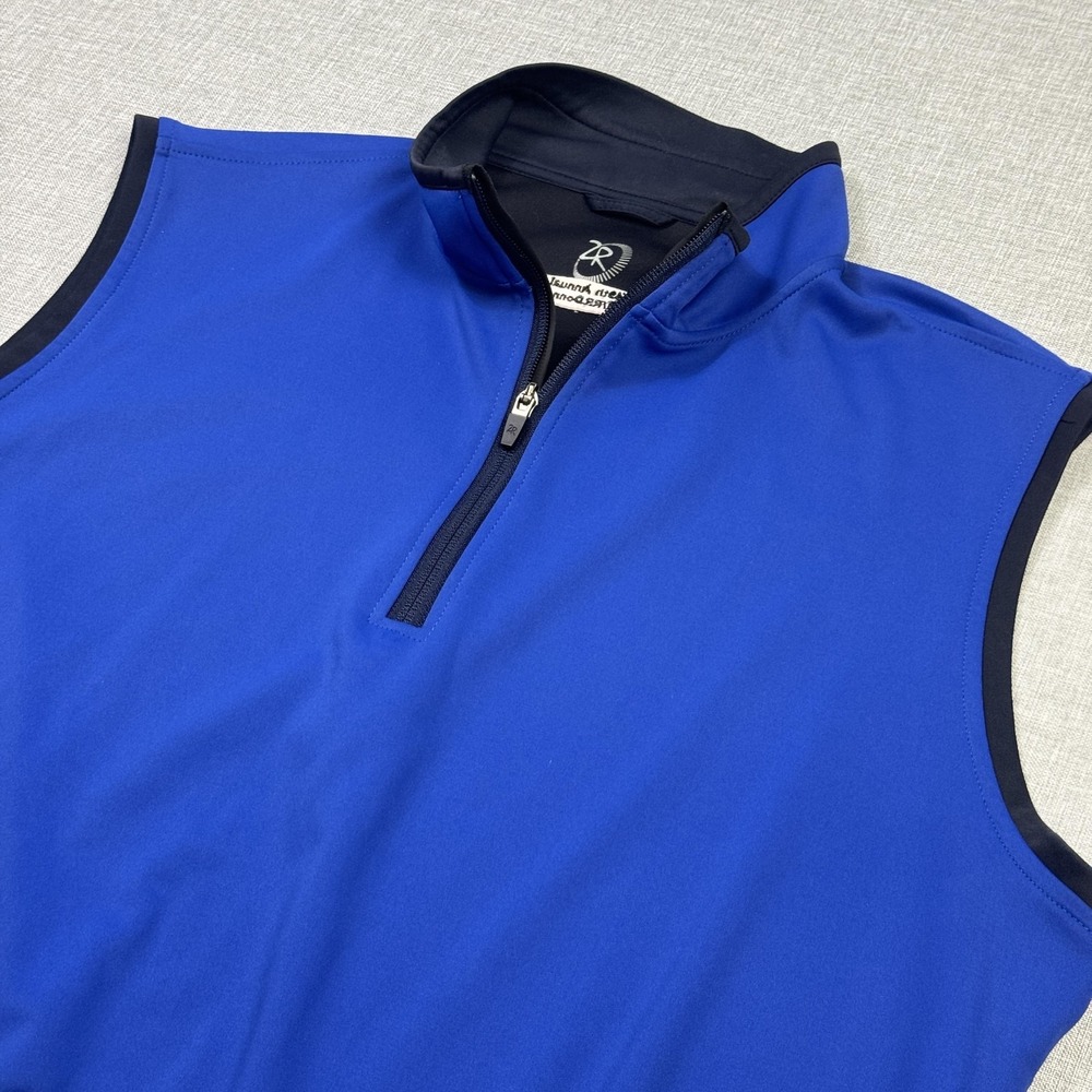 Zero Restriction 1/4 Zip Golf‎ Vest Pullover Mens XL Blue Sleeveless Performance
